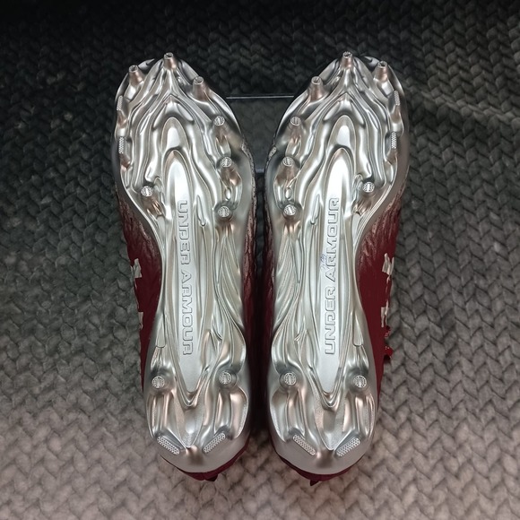 Under Armour UA Spotlight 4 MC Men Football Cleats Silver Red Size‎ 12 - Picture 9 of 9